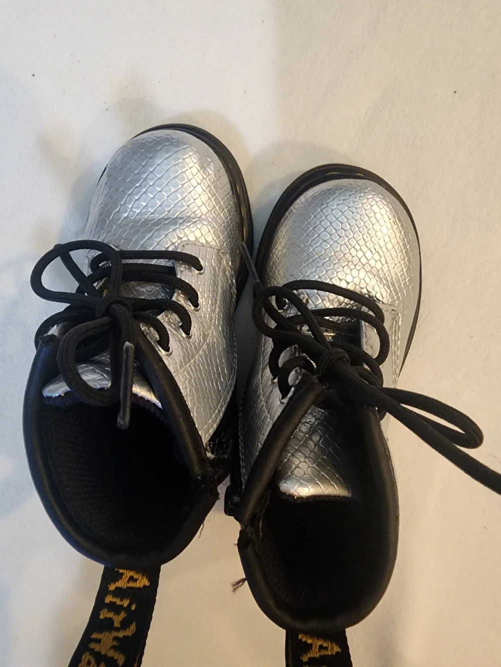 Doc Martens Silver Metallic Toddler Boots 6